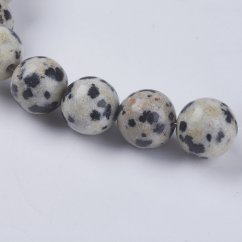Természetes dalmát jáspis - gyöngyök, sokszínű, 6 mm