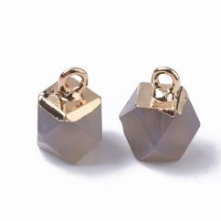 Přívěšek z přírodního šedého achátu, 12x10x10 mm