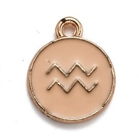 Kovový přívěšek dle znamení - Vodnář, světlý, 15x12x2mm