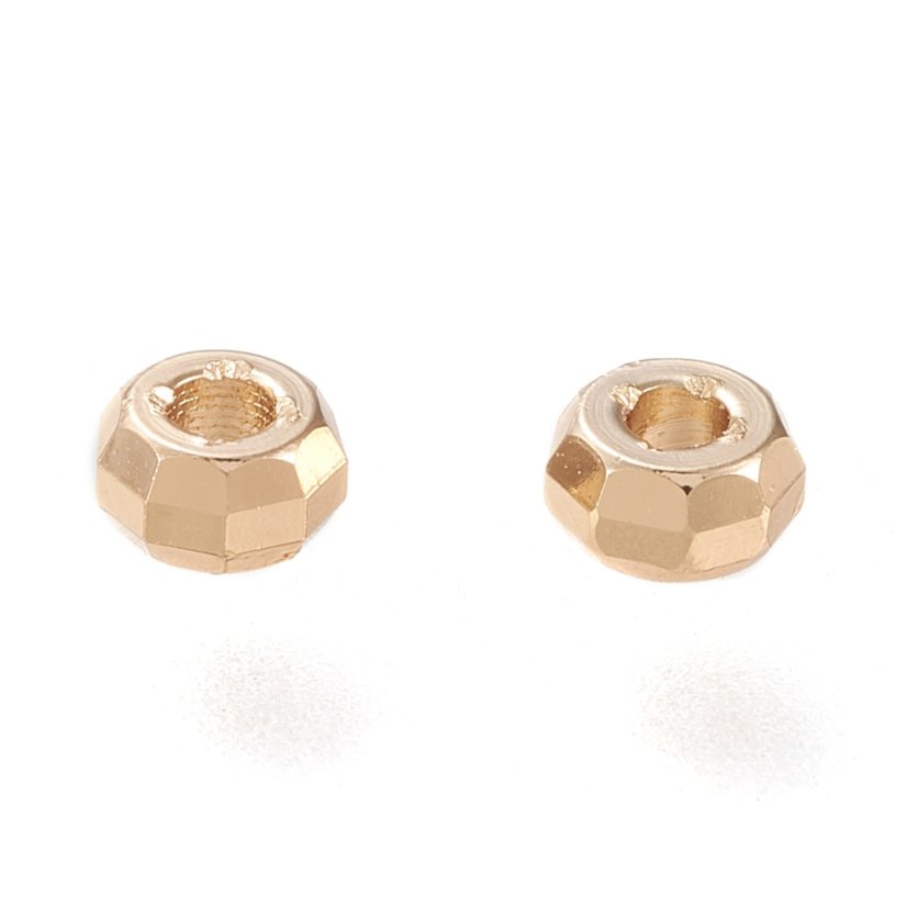 Mosadzný oddeľovač, donutok brúsený, zlatý, 3,5x2 mm