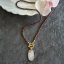 Granátový náhrdelník s príveskom a korálkom