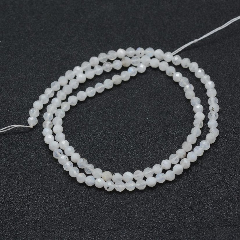 Přírodní měsíční kámen - korálky, broušené, 4 mm