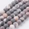 Természetes jáspis - gyöngyök, matt, zebra, szürke-rózsaszín, 8 mm