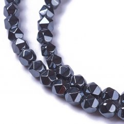 Metallisierter synthetischer Hämatit - Perlen, geschliffen, 4 mm