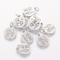 Medál 304 ezüst ezüstből "Love" 14x12x1 mm