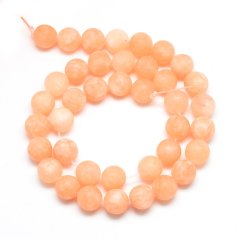 Prírodný biely nefrit - korálky matné oranžové 8 mm