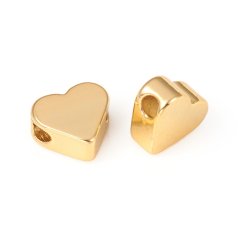 Mosadzný oddeľovač srdce - zlaté 6.5x6.5x3mm