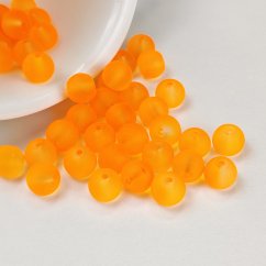 Matt üveggyöngyök - 6 mm, neon narancs