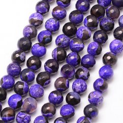 Natürlicher Feuerachat - Perlen, geschliffen, schwarz-violett, 8 mm