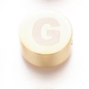 Ocelový oddělovač, písmenko G, zlaté, 10x4,5 mm