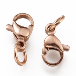 304 Ocelová (IP) karabinka, rosegold, 10x7x3 mm