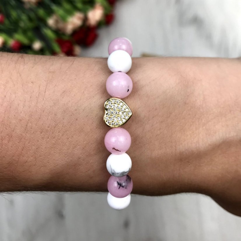 Dárková karta pro svědkyni - náramek z jaspisu, nefritu a howlitu