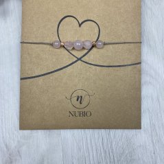 Geschenkkarte mit Schnurarmband aus Rosenquarz