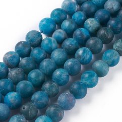 Természetes apatit - gyöngyök, matt, kék, 4 mm