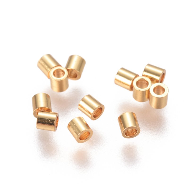 Oceľový oddeľovač, valček, zlatý, 2x2 mm