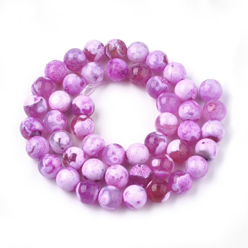 Natürlicher Feuerachat - Perlen, rosa, 8 mm