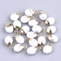 Přívěšek z přírodního howlitu, 14~15x8x5~5.5mm