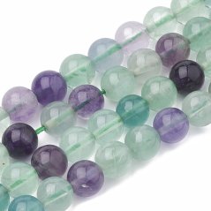 Přírodní fluorit - korálky, vícebarevné, 6 mm