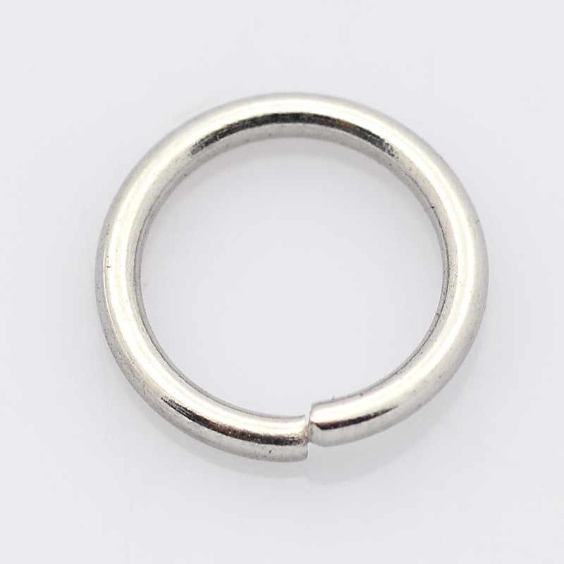 Otevřený propojovací kroužek z 304 ocele, stříbrný, 5,5x0,8 mm