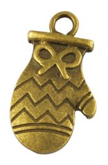 Přívěšek rukavice - starobronzový, průměr 26x14x2mm