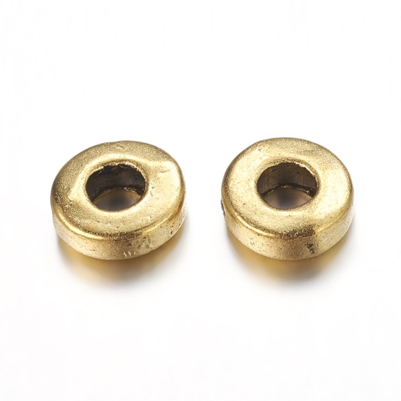 Kovový oddeľovač, donutok, zlatý, 6x2 mm