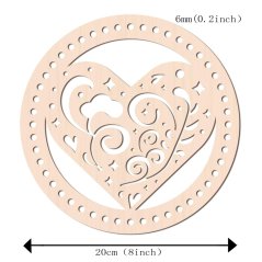 Fa alap kosárhoz, szív, 200x6 mm