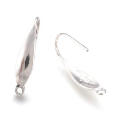 Dekoratív fülbevaló kampók 304 acélból, ezüst, 20x4,5 mm