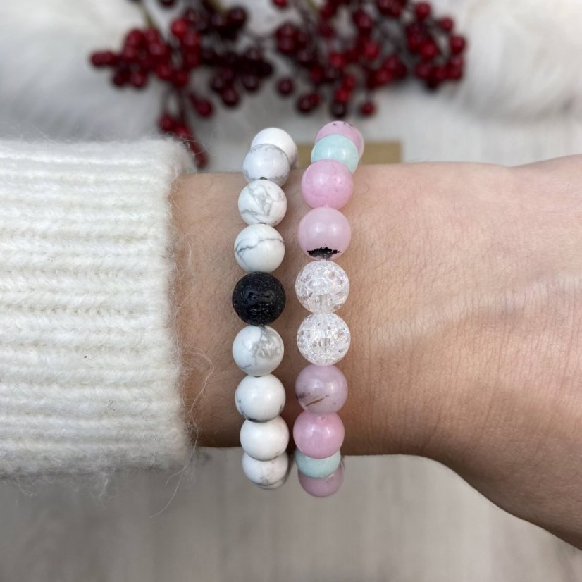 Dárková karta pro páry - náramky z howlitu a jaspisu