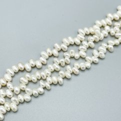 Přírodní říční perly, rýže, vrtané bokem, 3-4 mm