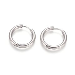 Fülbevaló csat 304-es acélból, 19x2,5 mm, ezüst