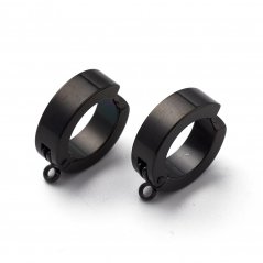 Ohrring-Verschluss aus 304 Stahl, schwarz, 16x13x2mm