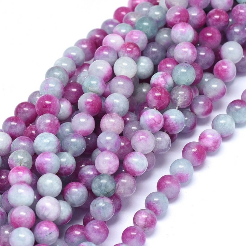 Natürlicher Nephrit - Perlen, rosa-grau, 8 mm