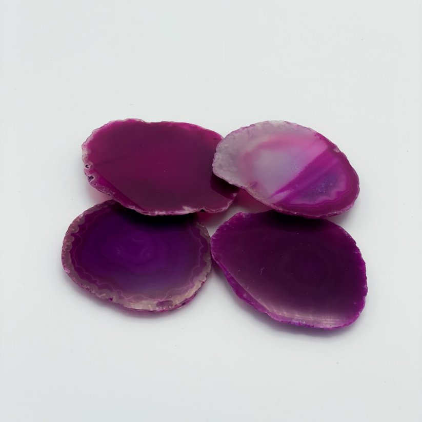 Achát szelet, lila, kb. 6-7 cm