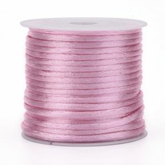 Satinschnur aus Nylon, 30 m, Breite 1 mm, rosa