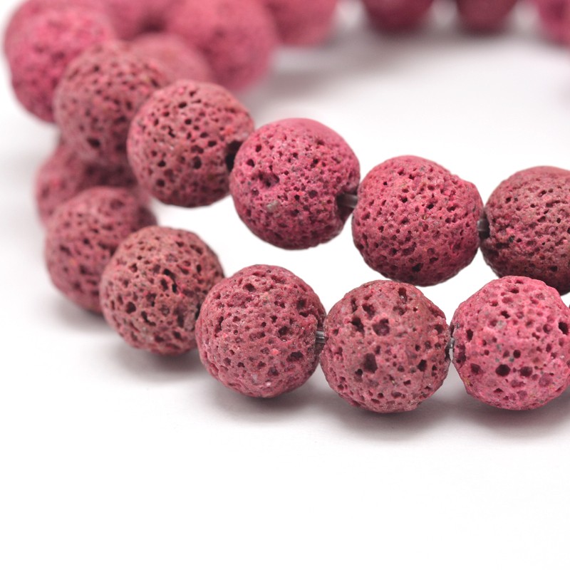 Přírodní láva - korálky, růžové, 8 mm