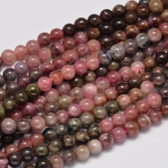 Natürlicher Turmalin - Perlen, mehrfarbig, Klasse AB+, 5 mm