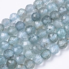 Természetes apatit - gyöngyök, csiszolt, kék - 3 mm