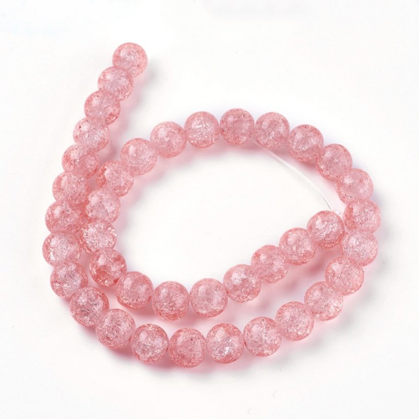 Glasperlen - geknackt, rosa, 8 mm
