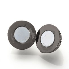 Magnetické zapínání s kubickými zirkony z mosazi, gunmetal, 12x8mm