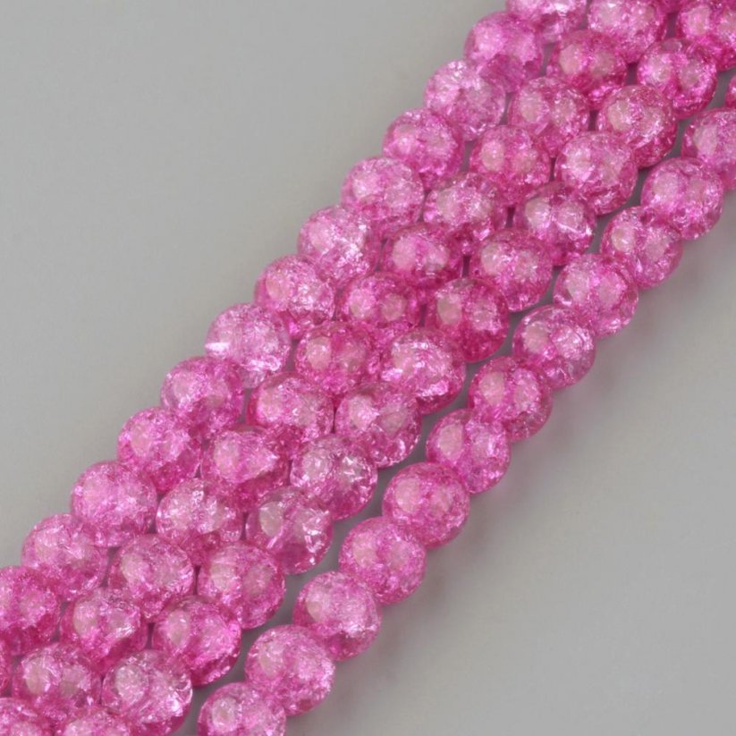 Szintetikus repedt kristály - gyöngyök, magenta 6 mm
