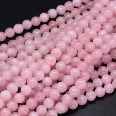 Természetes madagaszkár rózsakvarc- gyöngyök, AA osztály, 8 mm