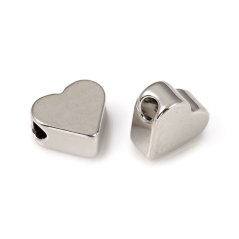 Sárgaréz szívalakú elválasztó - platina 6.5x6.5x3mm