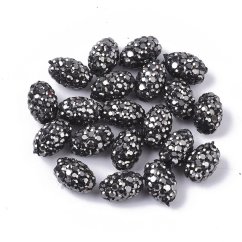 Polimer szív elválasztó cirkóniával, fekete, 8x10 mm