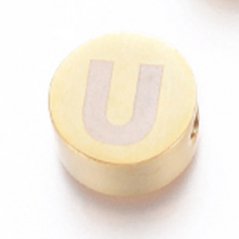 Ocelový oddělovač, písmenko U, zlaté, 10x4,5 mm