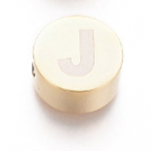 Ocelový oddělovač, písmenko J, zlaté, 10x4,5 mm