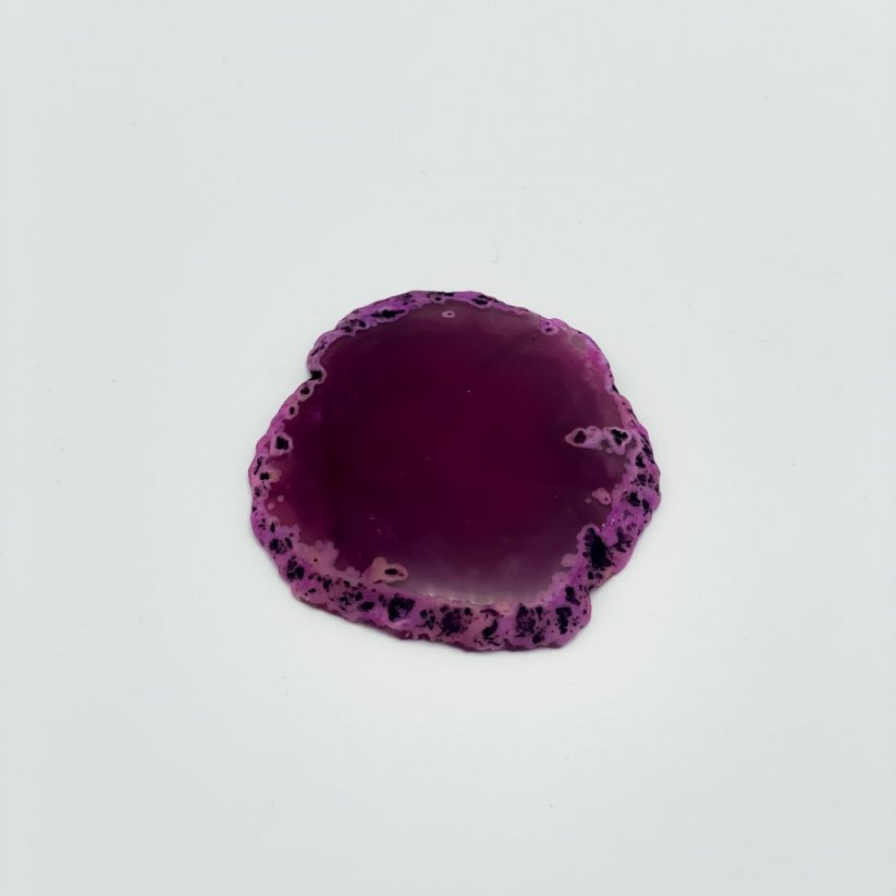 Achát szelet, lila, kb. 6-7 cm