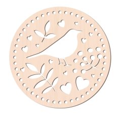 Fa alap kosárhoz, madár, 200x6 mm
