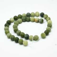 Természetes tajvani jade - gyöngyök, matt, zöld, 6 mm
