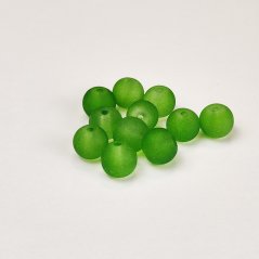 Sklenené korálky matné - 6 mm zelené