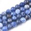 Természetes tűzachát - gyöngyök, kék, 8 mm